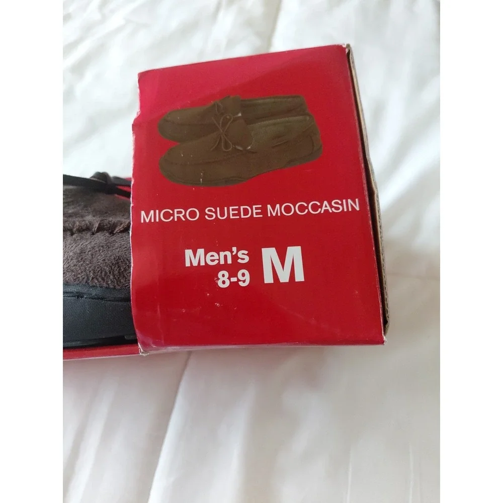 NEW in Box Dockers Mens Boaters Slippers Brown Microsuede Moccasin Shoes Sz 8-9